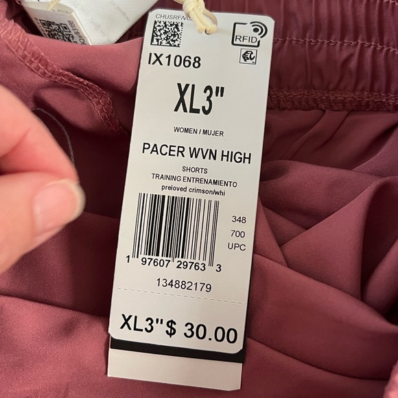 NWT Adidas Women's Burgundy Athletic Shorts - Picture 5 of 7